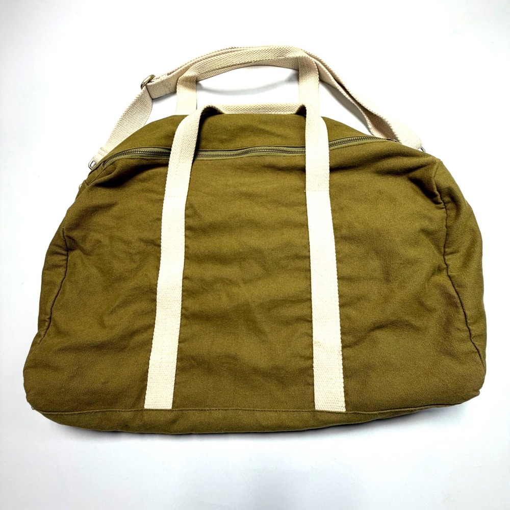 Known Supply Canvas Weekender Duffel Bag Olive Green Cotton Travel Tote